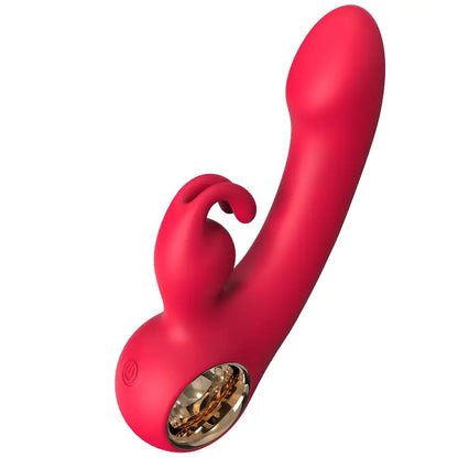 Cove Ring-Handle G-Spot Rabbit Vibrator with metallic gold ring base and flexible bunny ears.
