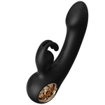 Cove Ring-Handle G-Spot Rabbit Vibrator with metallic gold ring base and flexible bunny ears.