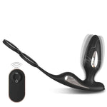 Fizzglow Apex Remote Control Anal Prostate Vibrator in Matte Black with dual sizing cock rings.