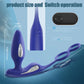 Product size dimensions and remote control operation diagram for Apex Anal Prostate Vibrator.