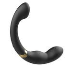 Fizzglow Arc Prostate and Anal Vibrator in matte black silicone with ergonomic C-curve shape and dual vibration thumping tipssilicone