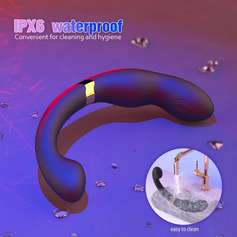 Silky body-safe silicone body of Arc Prostate Massager with electroplated accents and IPX6 shower-friendly design
