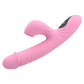 Beam Telescopic G-Spot Rabbit Vibrator with pink silicone body and smart LCD touch panel for custom heating