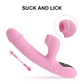 Beam Telescopic G-Spot Rabbit Vibrator with pink silicone body and smart LCD touch panel for custom heating