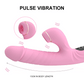 Beam Telescopic G-Spot Rabbit Vibrator with pink silicone body and smart LCD touch panel for custom heating