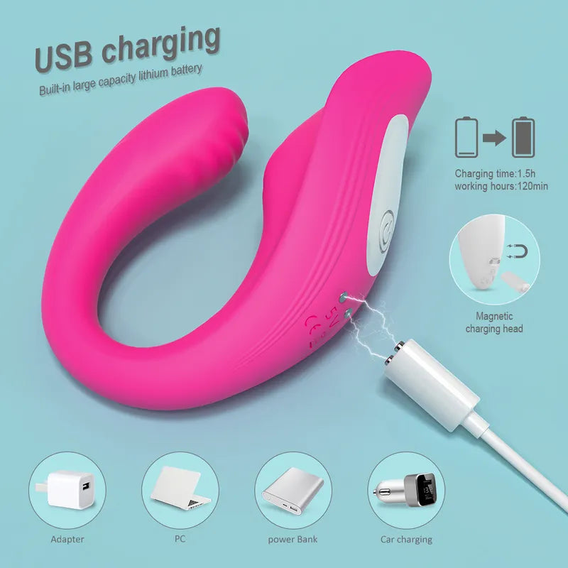 The Fizzglow Bend G-Spot Wearable Vibrator featuring a 270-degree flexible silicone shaft shown alongside an ergonomic wireless remote control for hands-free pleasure.