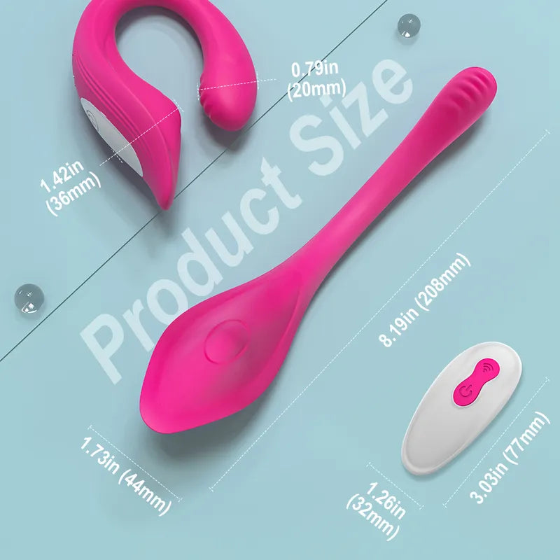 The Fizzglow Bend G-Spot Wearable Vibrator featuring a 270-degree flexible silicone shaft shown alongside an ergonomic wireless remote control for hands-free pleasure.