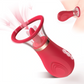 Fizzglow Bloom Sip premium flower-shaped automatic clitoral suction vibrator toy decorated with luxury rose gold trim and an ergonomic soft silicone canopy cup.