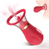 Fizzglow Bloom Sip premium flower-shaped automatic clitoral suction vibrator toy decorated with luxury rose gold trim and an ergonomic soft silicone canopy cup.