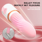 Textured spiral tip of the Breeze Lipstick Vibrator creating soft ripples in water to show gentle vibration.