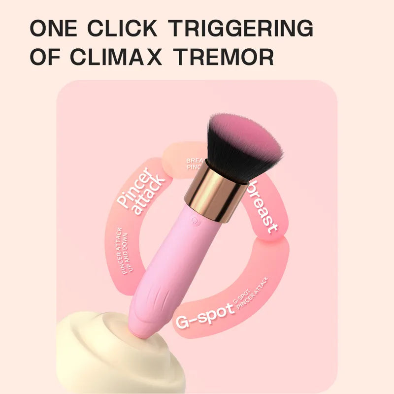 Fizzglow Caress G-Spot Vibrator diagram illustrating dual-ended sensory teasing for breasts and targeted G-spot stimulation