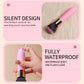 Fizzglow Caress G-Spot Vibrator demonstrating whisper-quiet motor under 60dB and IPX6 washable silicone body under running water