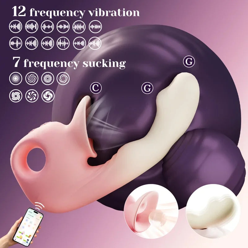 Pink CloudPulse app-controlled G-spot vibrator with vacuum sucking
