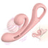 Coil rabbit vibrator in Petal Pink featuring memory-flex design and liquid silicone by Fizzglow