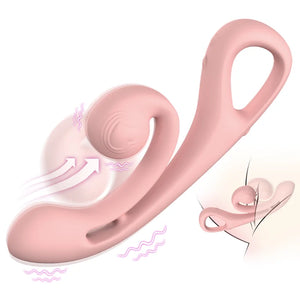 Coil rabbit vibrator in Petal Pink featuring memory-flex design and liquid silicone by Fizzglow