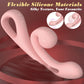 Coil rabbit vibrator in Petal Pink featuring memory-flex design and liquid silicone by Fizzglow