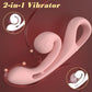 Coil rabbit vibrator in Petal Pink featuring memory-flex design and liquid silicone by Fizzglow