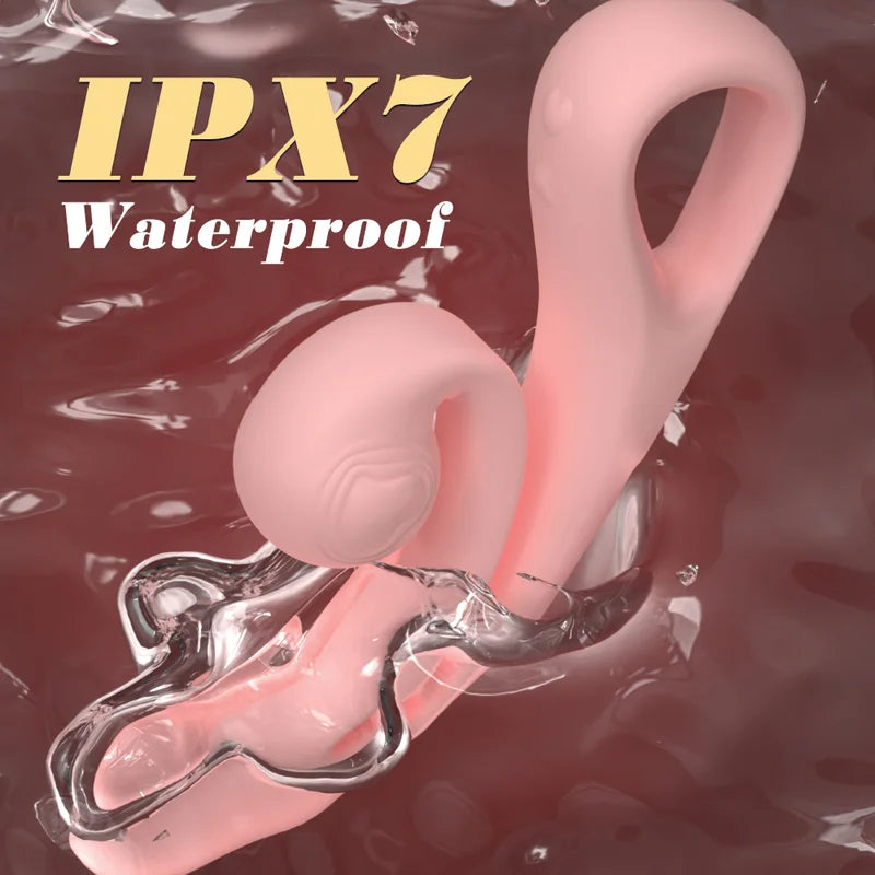 Coil rabbit vibrator in Petal Pink featuring memory-flex design and liquid silicone by Fizzglow