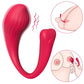 Rose red Contour wearable panty vibrator with dual-zone pulse waves and multi-use placement diagrams