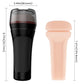 Black Core manual stroker with stealth flashlight design and frosted cap