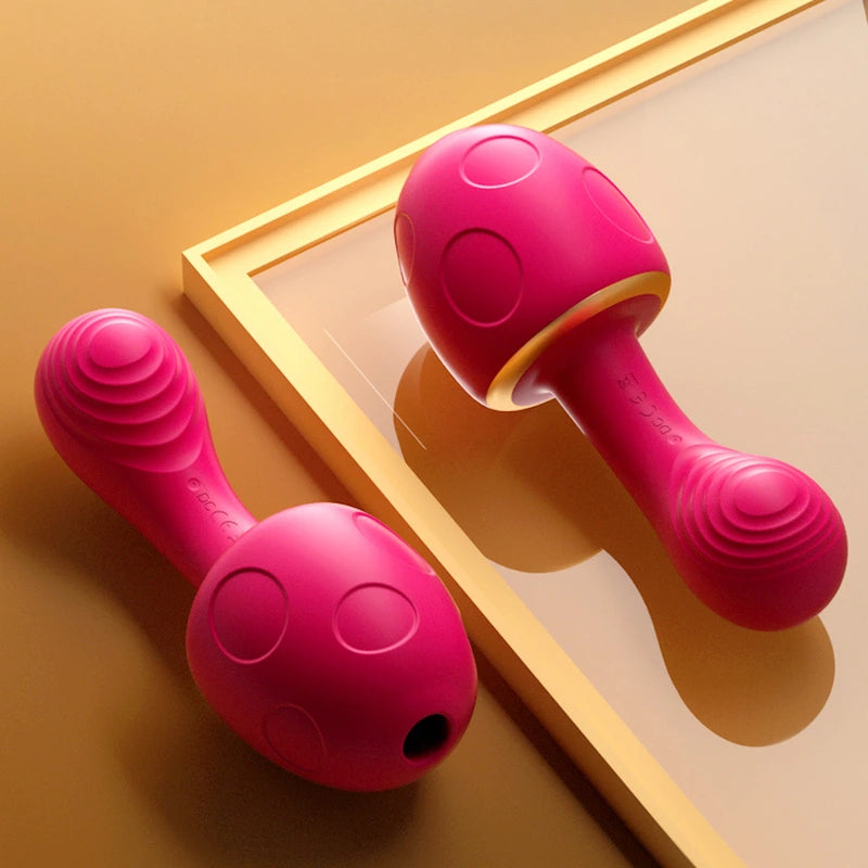 Cozy dual stimulation g-spot vibrator with ribbed insertion shaft and warming clitoral suction head