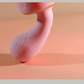 Cozy dual stimulation g-spot vibrator with ribbed insertion shaft and warming clitoral suction head