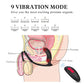 Anatomical diagram of Fizzglow Crest prostate anal vibrator showing 9 vibration modes and P-spot stimulation.