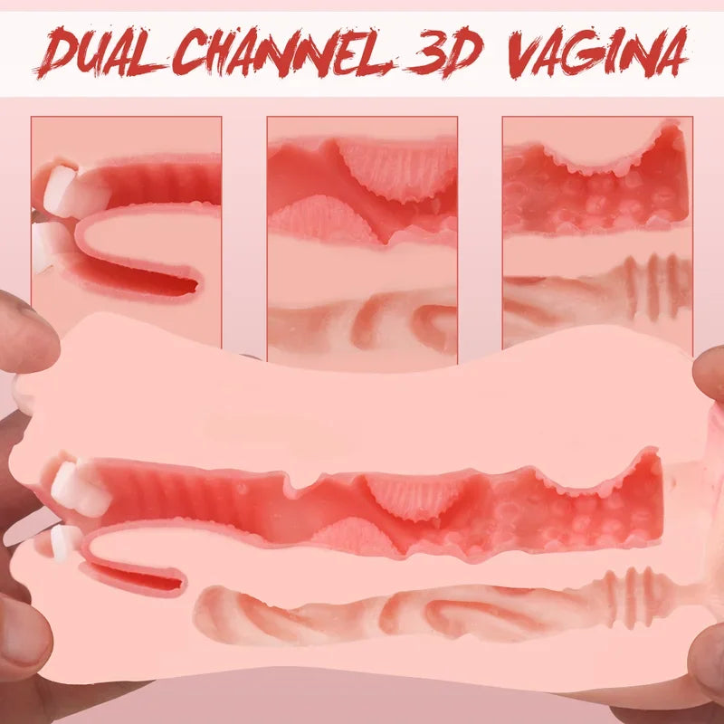Echo 3-in-1 Male Stroker Sleeve with realistic lips and solid TPE build