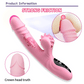 Flare 2-in-1 g-spot rabbit vibrator with 9 licking modes and an automatic thrusting shaft featuring a smart LCD screen