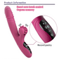 Flare 2-in-1 g-spot rabbit vibrator with 9 licking modes and an automatic thrusting shaft featuring a smart LCD screen