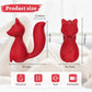 Product dimensions diagram for Foxy G-spot vibrator showing 0.89-inch tail diameter and ergonomic fox handle
