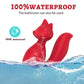 IPX6 shower-friendly waterproof testing on the red Foxy silicone G-spot vibrator