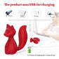 USB charging setup for Foxy G-spot vibrator offering 45-minute charge for 90-minute runtime