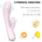 Fizzglow Glow G-Spot Rabbit Vibrator in light pink featuring flexible clitoral ears and a base LED breathing light.
