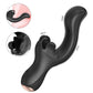 Black Monarch G-Spot Vibrator with a flexible butterfly-shaped clitoral cradle and an ergonomic curved shaft for dual stimulation.