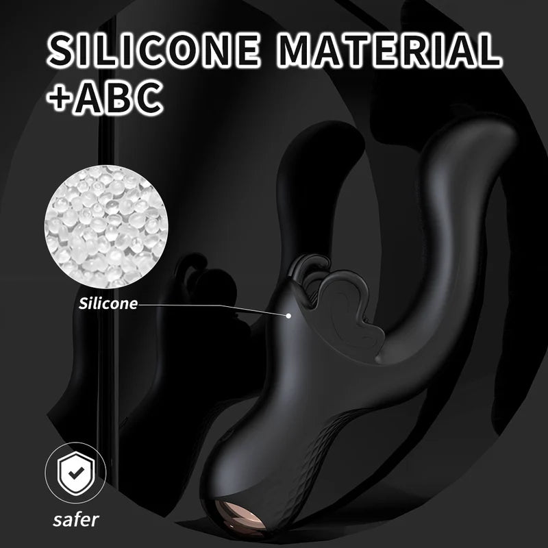 Black Monarch G-Spot Vibrator with a flexible butterfly-shaped clitoral cradle and an ergonomic curved shaft for dual stimulation.
