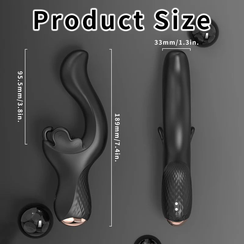 Black Monarch G-Spot Vibrator with a flexible butterfly-shaped clitoral cradle and an ergonomic curved shaft for dual stimulation.