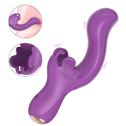 Purple Monarch G-Spot Vibrator with a flexible butterfly-shaped clitoral cradle and an ergonomic curved shaft for dual stimulation.