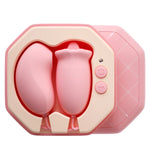 Fizzglow Nectar Dual Clitoral Vibrator in Sakura Pink with UV Sanitizing Storage Case