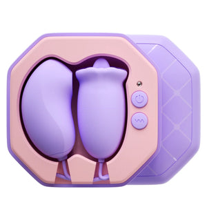 Fizzglow Nectar Dual Clitoral Vibrator in Lilac Purple with Cord-Management Base