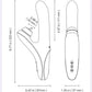 Dimensional schematic of Fizzglow Omni Rabbit Vibrator showing 8.77-inch total length, 4.37-inch insertable shaft, and button layout