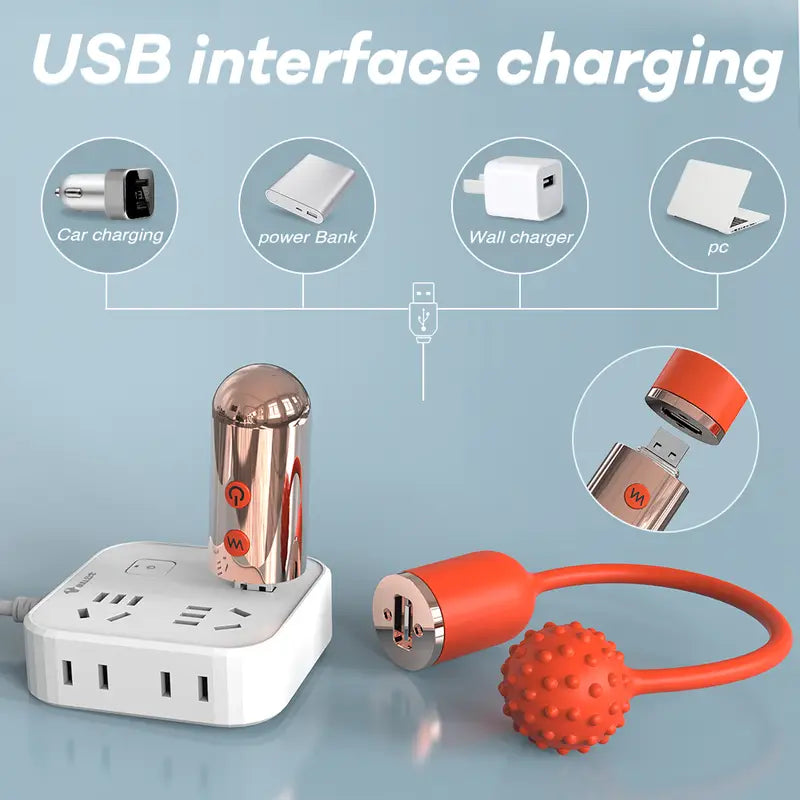 Fizzglow Orbit G-Spot Vibrator with ergonomic curved shaft and textured sphere tip