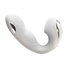 Isolated view of the Fizzglow Pearl Wearable G-Spot Vibrator in Pure White with microcurrent electrode and clitoral suction nozzle