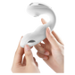 Hands holding the Fizzglow Pearl Wearable G-Spot Vibrator showing realistic product scale and flexible ergonomic silicone body