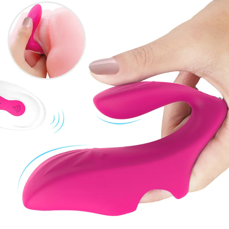 Fizzglow Petal Remote Control G-Spot & Clitoral Finger Vibrator with ergonomic curved body for dual stimulation
