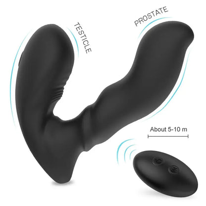 Fizzglow Radian remote control anal vibrator and prostate massager featuring dual ergonomic shafts for targeted stimulation and 5-10m wireless remote range