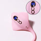 Stingray-shaped control handle of the Fizzglow Ripple G-Spot Clitoral Vibrator showcasing rose gold accents and clear digital display.