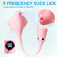 Diagram showing 9 frequency suction and licking modes powered by a 5,000 RPM motor on the Fizzglow Ripple Clitoral Vibrator.