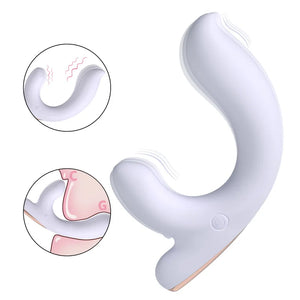 Soft purple Silk G-Spot Rabbit Vibrator with dual-layer silicone body showcasing the targeted clitoral and internal motor pleasure points.