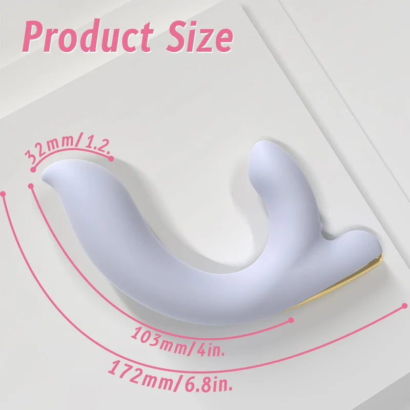 Soft purple Silk G-Spot Rabbit Vibrator with dual-layer silicone body showcasing the targeted clitoral and internal motor pleasure points.